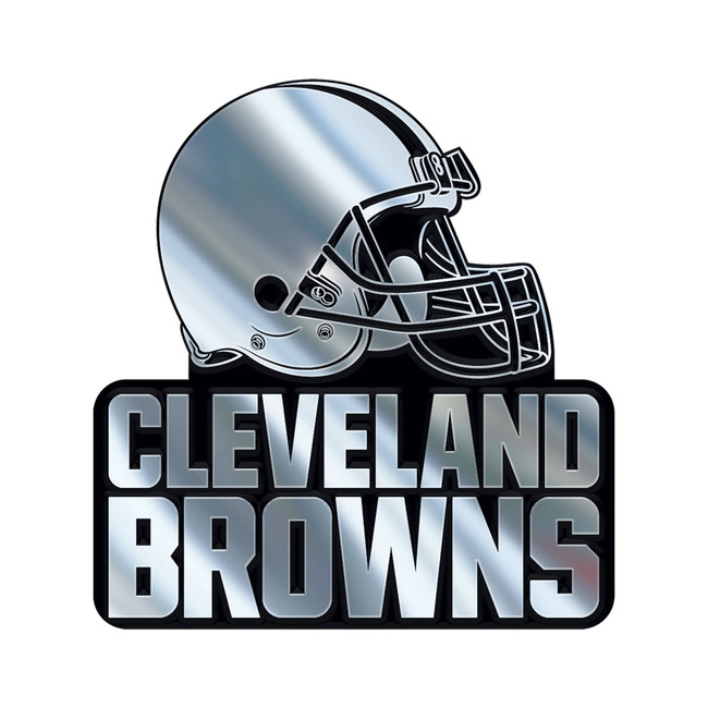 Cleveland Browns Molded Chrome Plastic Emblem Browns Helmet Primary Logo & Wordmark