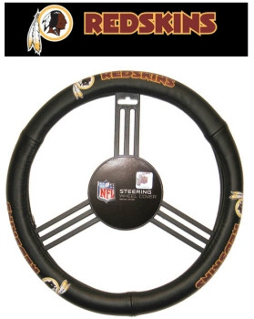 Washington Commanders Steering Wheel Cover Leather Style