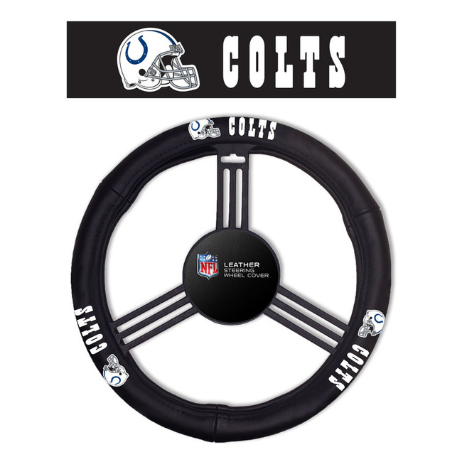 Indianapolis Colts Steering Wheel Cover - Leather