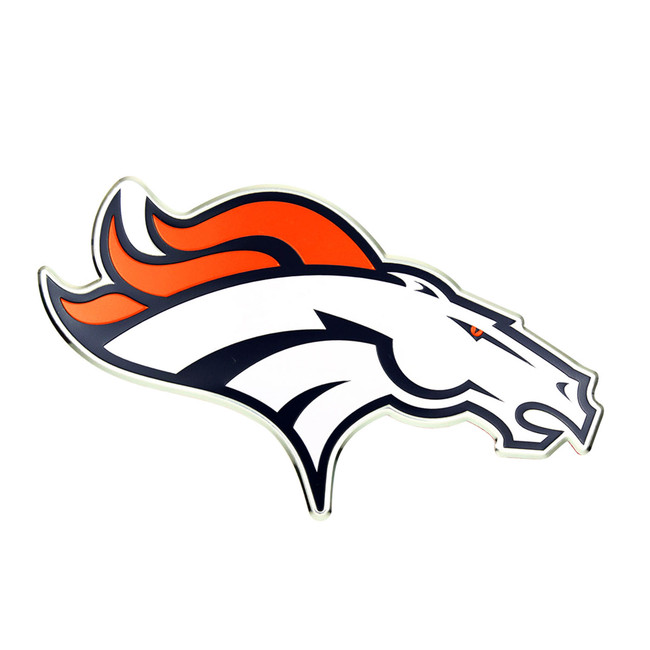 Denver Broncos Heavy Duty Aluminum Embossed Color Emblem Bronco Head Primary Logo