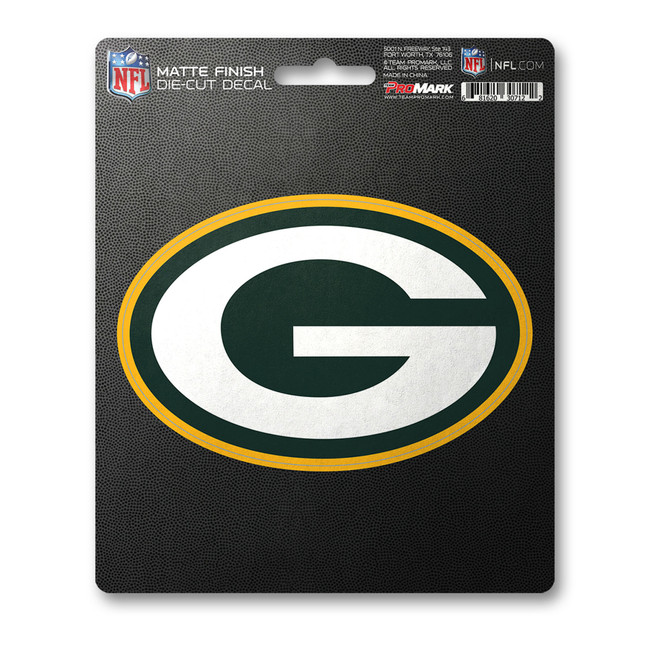 Green Bay Packers Matte Decal G Primary Logo White, Green & Yellow