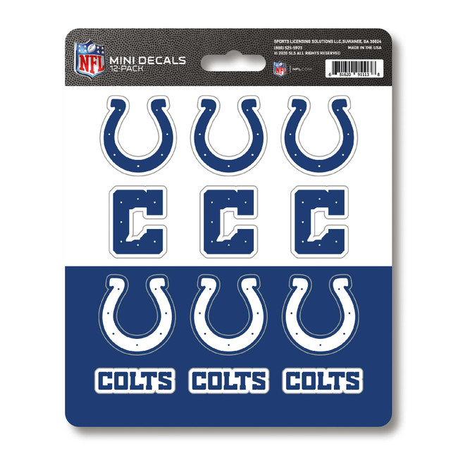 Indianapolis Colts Mini Decal 12-pk 12 Various Logos / Wordmark Blue
