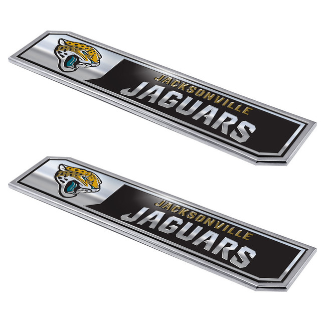 Jacksonville Jaguars Embossed Truck Emblem 2-pk Primary Logo & Wordmark Black