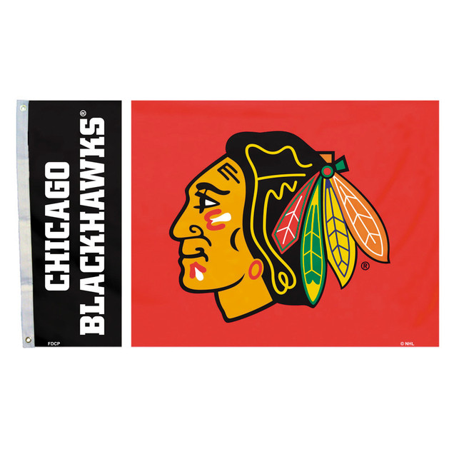 Chicago Blackhawks 3 Ft. X 5 Ft. Flag W/Grommetts
