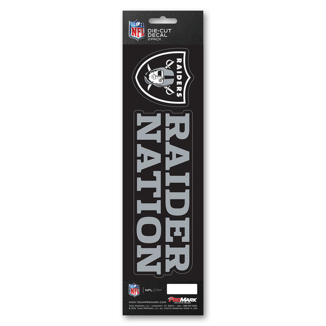 Las Vegas Raiders Team Slogan Decal Primary Logo & Team Slogan Gray & Black