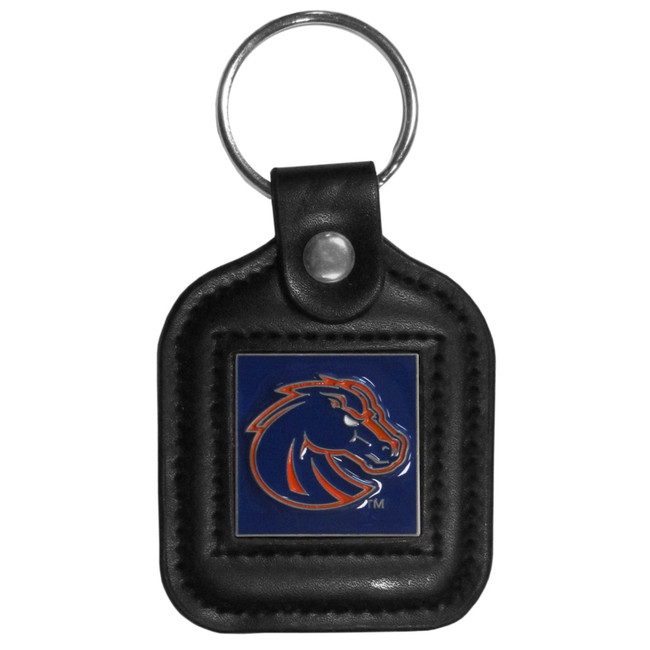 Boise St. Broncos Square Leatherette Key Chain