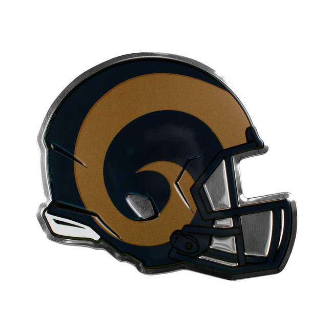 Los Angeles Rams Embossed Helmet Emblem "Ram Horn Helmet" Logo - Gold Blue & Gold