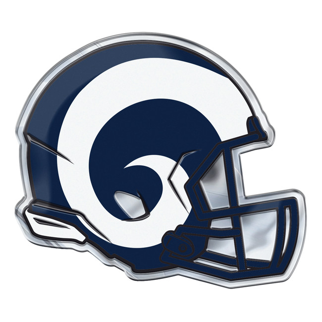 Los Angeles Rams Embossed Helmet Emblem "Ram Horn Helmet" Logo - White