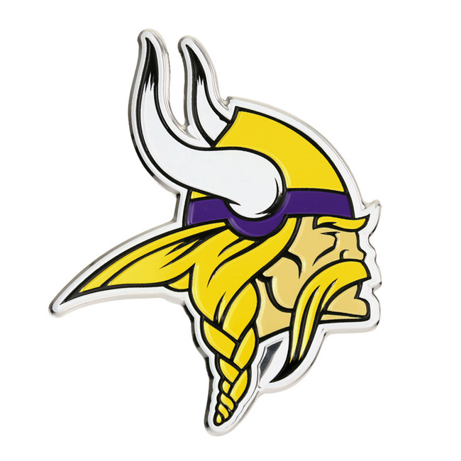 Minnesota Vikings Heavy Duty Aluminum Embossed Color Emblem Viking Head Primary Logo