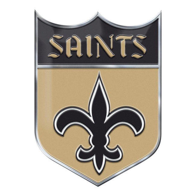 New Orleans Saints Heavy Duty Aluminum Embossed Color Emblem - Alternate Saints Shield Secondary Logo