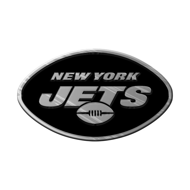 New York Jets Molded Chrome Plastic Emblem Oval Jets Primary Logo