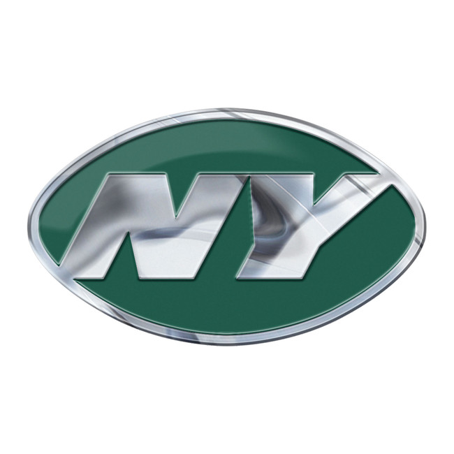 New York Jets Heavy Duty Aluminum Embossed Color Emblem - Alternate Oval Jets Primary Logo