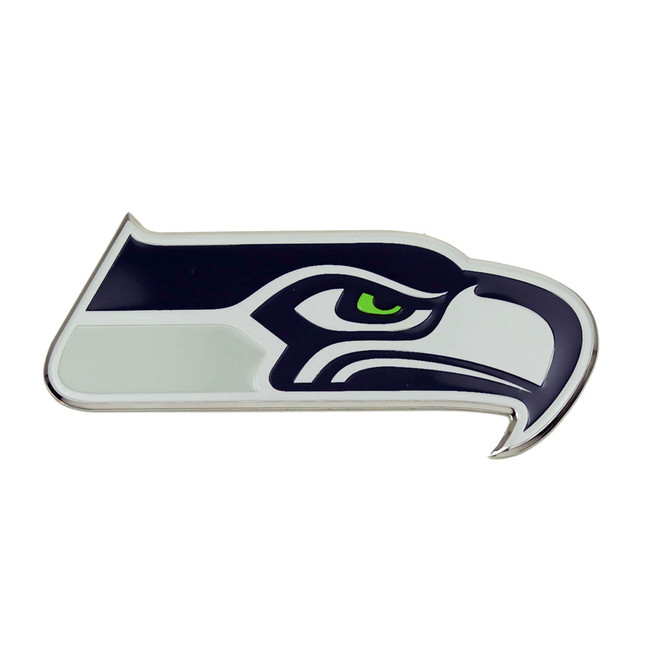 Seattle Seahawks Heavy Duty Aluminum Embossed Color Emblem Seahawk Head Primary Logo