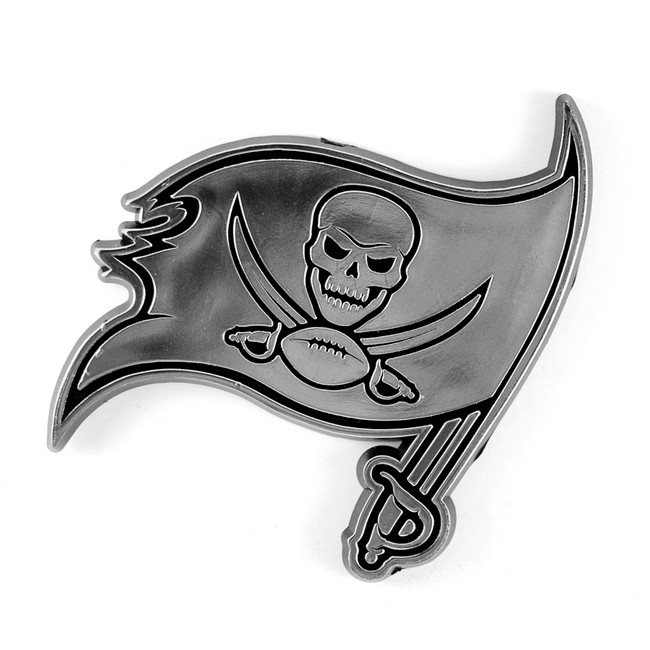 Tampa Bay Buccaneers Molded Chrome Plastic Emblem Pirate Flag Primary Logo