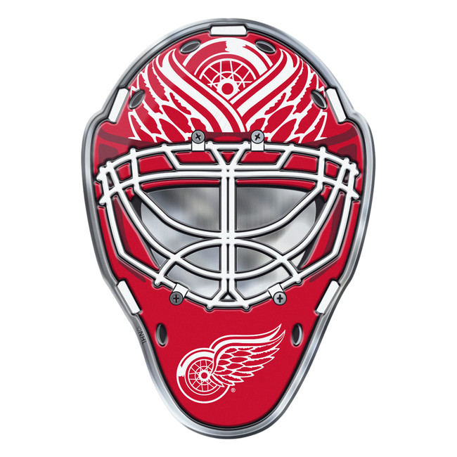 Detroit Red Wings Embossed Helmet Emblem Hockey Mask with Primary Logo