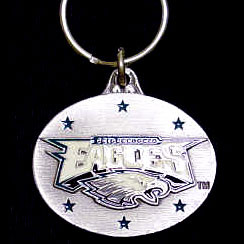 Philadelphia Eagles Oval Carved Metal Key Chain