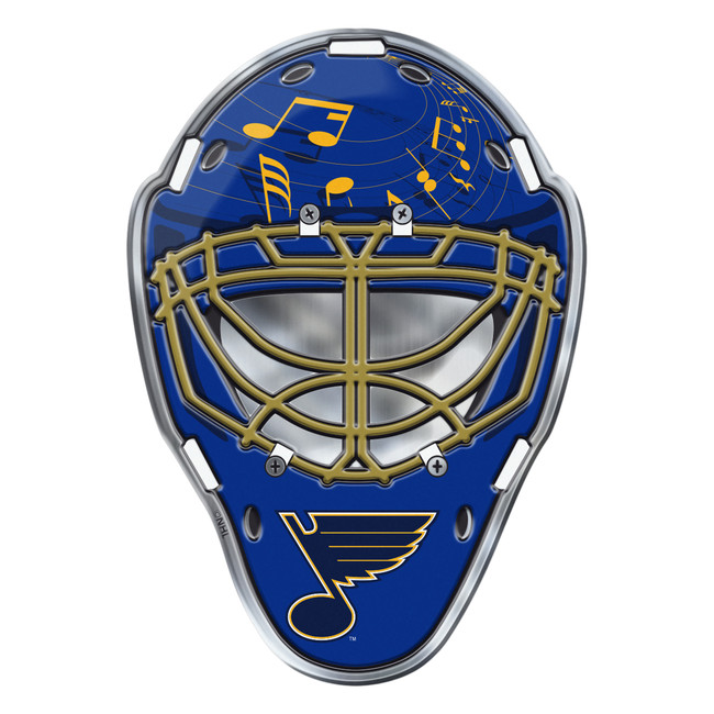 St. Louis Blues Embossed Helmet Emblem Hockey Mask with Primary Logo