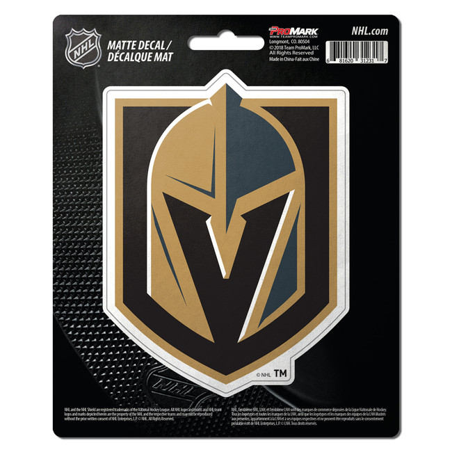 Vegas Golden Knights Matte Decal "Knight Helmet" Logo