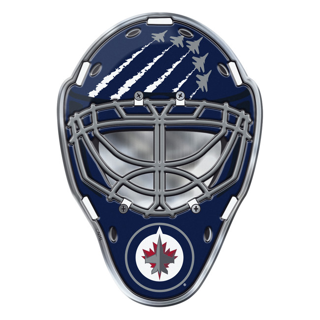 Winnipeg Jets Embossed Helmet Emblem Hockey Mask with Primary Logo