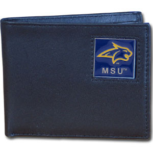 Montana St. Bobcats Leather Bi-fold Wallet Packaged in Gift Box