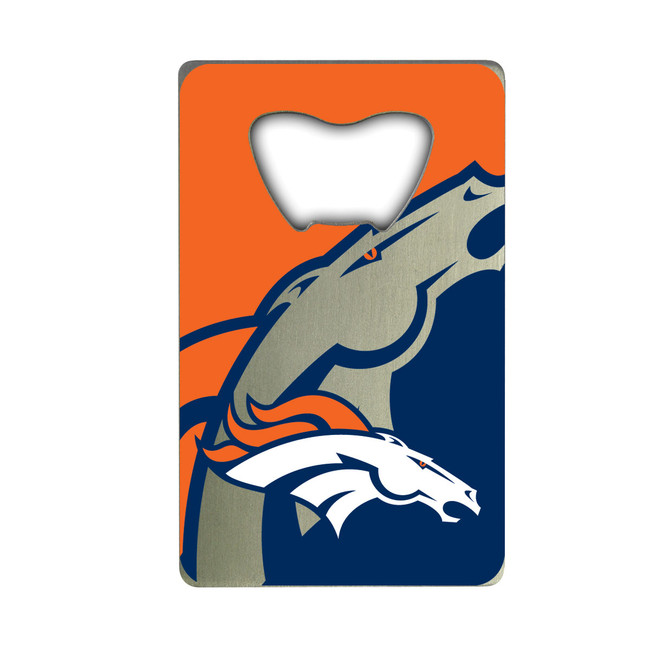 Denver Broncos Credit Card Style Bottle Opener - 2 x 3.25 Bronco Head Primary Logo