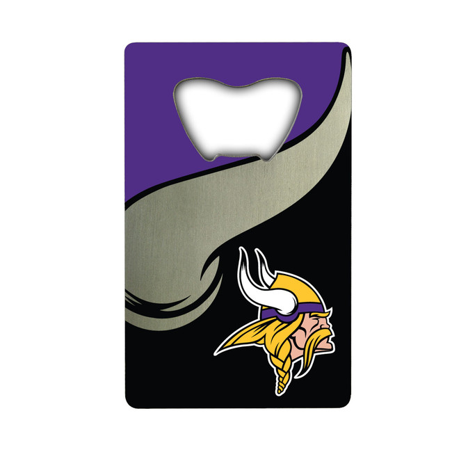 Minnesota Vikings Credit Card Style Bottle Opener - 2 x 3.25 Viking Head Primary Logo
