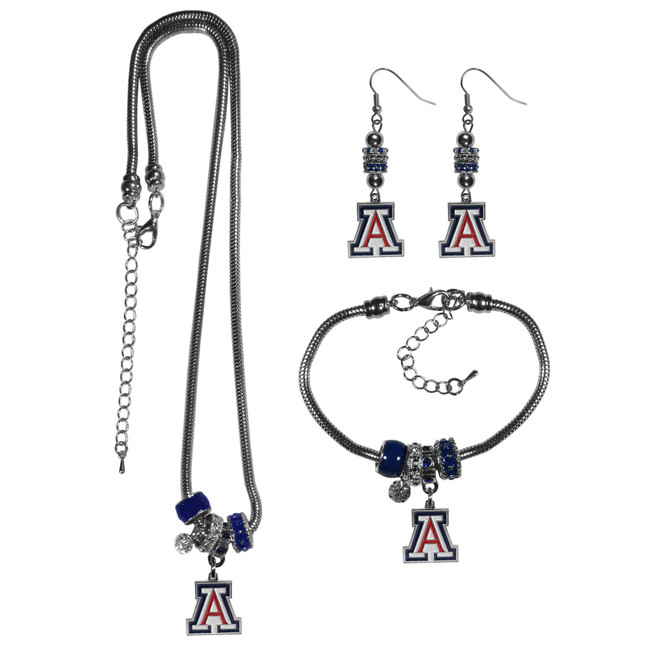 Arizona Wildcats Euro Bead Jewelry 3 piece Set