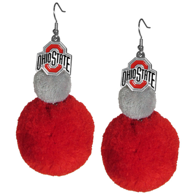 Ohio St. Buckeyes Pom Pom Earrings
