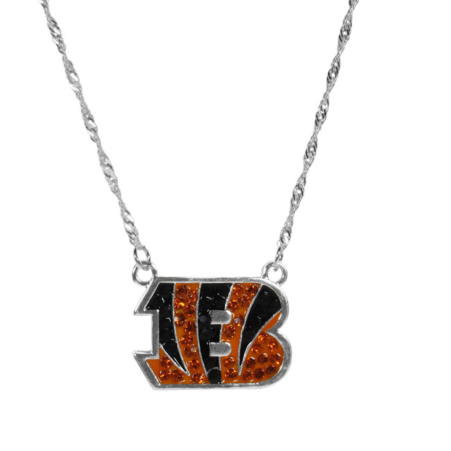 Cincinnati Bengals Crystal Logo Necklace