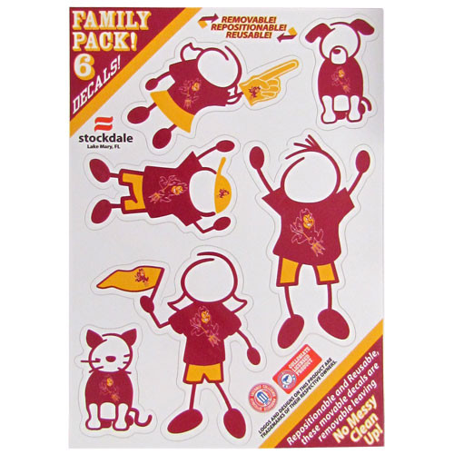 Arizona St. Sun Devils family automotive decals.