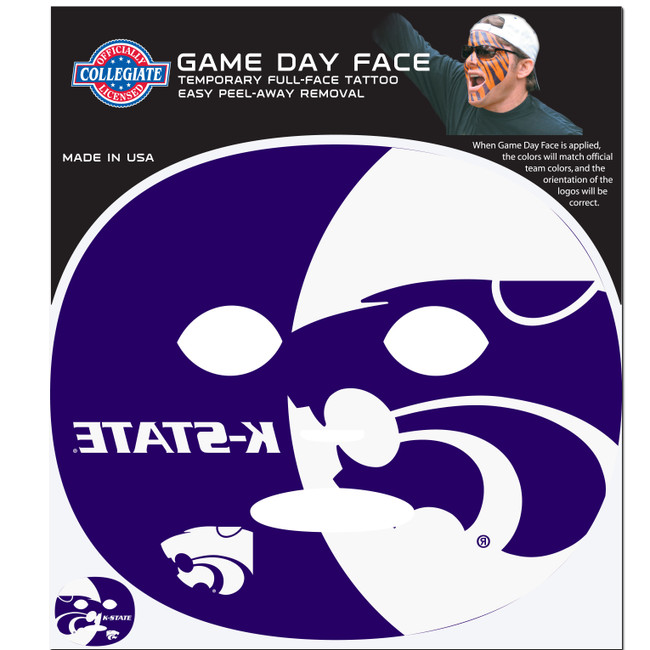 Kansas St. Wildcats Game Face Temporary Tattoo