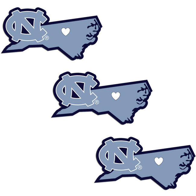 N. Carolina Tar Heels Home State Decal, 3pk