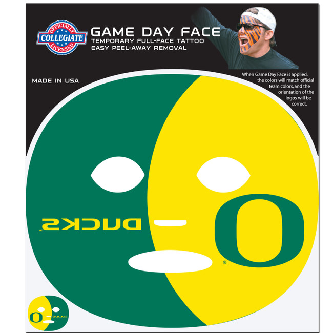 Oregon Ducks Game Face Temporary Tattoo