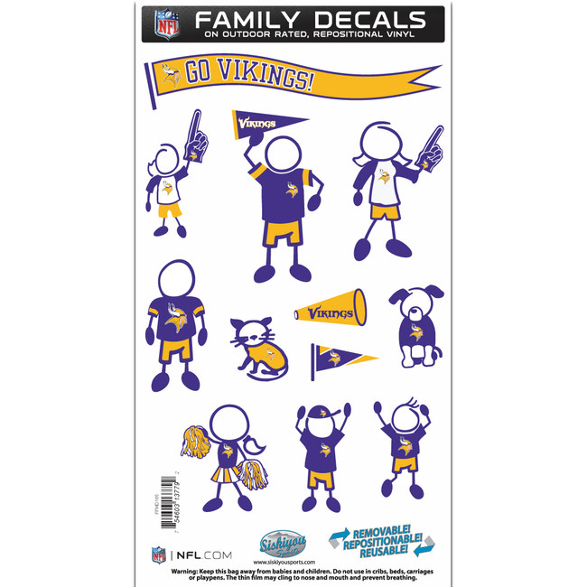 Minnesota Vikings Family Decal Set Medium
