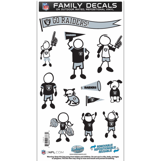 Las Vegas Raiders Family Decal Set Medium