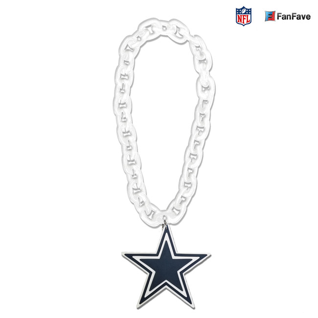Dallas Cowboys Fan Chain Necklace NFL Foam Chain Fan Gear White