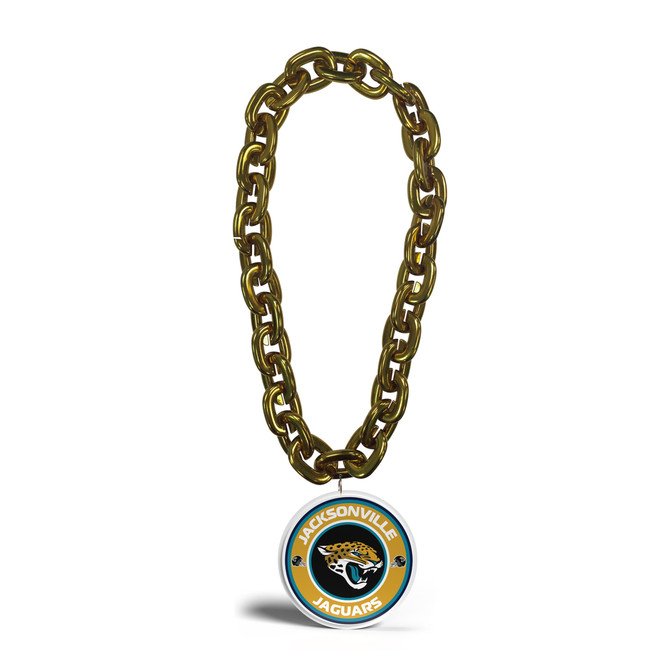 Jacksonville Jaguars Fan Chain Necklace NFL Foam Chain Fan Gear Gold