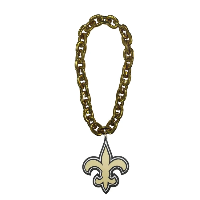 New Orleans Saints Fan Chain Necklace NFL Foam Chain Fan Gear Gold