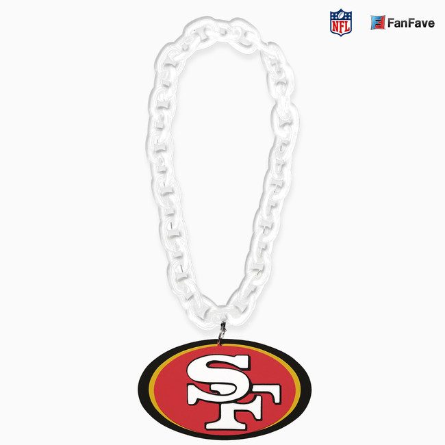 San Francisco 49ers Fan Chain Necklace NFL Foam Chain Fan Gear White