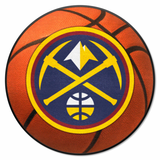 Denver Nuggets Basketball Rug - 27in. Diameter Circular Nuggets Primary Logo