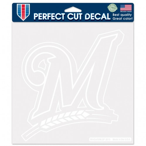 Milwaukee Brewers Decal 8x8 Die Cut White