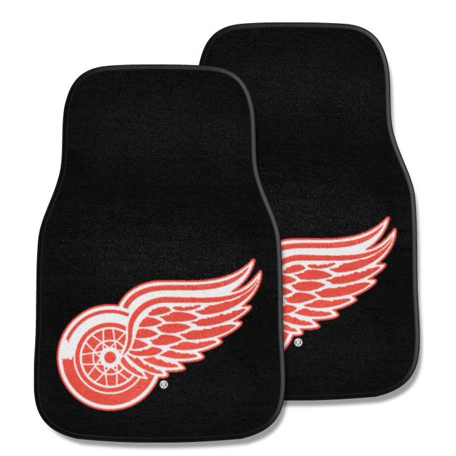 Detroit Red Wings Front Carpet Car Mat Set - 2 Pieces Red Wing Primary Logo