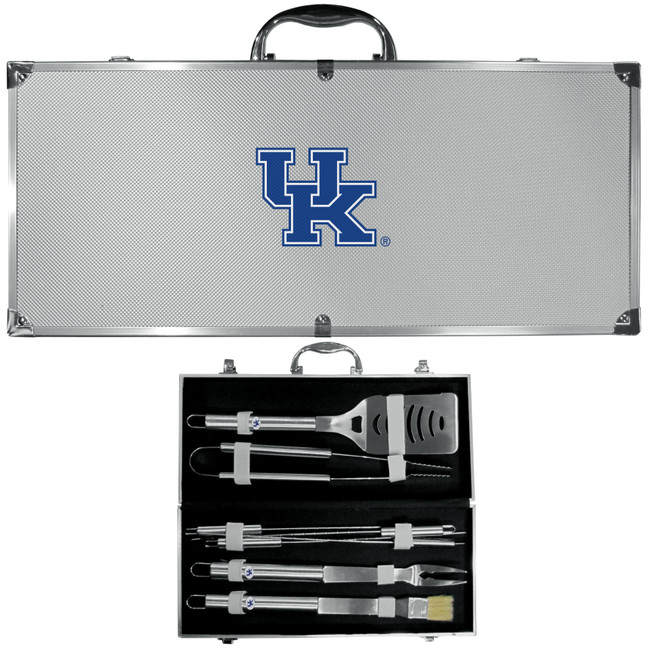 Kentucky Wildcats 8 pc Stainless Steel BBQ Set w/Metal Case