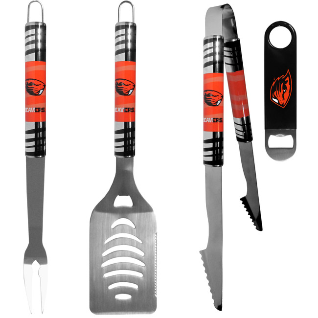 Oregon St. Beavers 3 pc BBQ Set and Bottle Opener