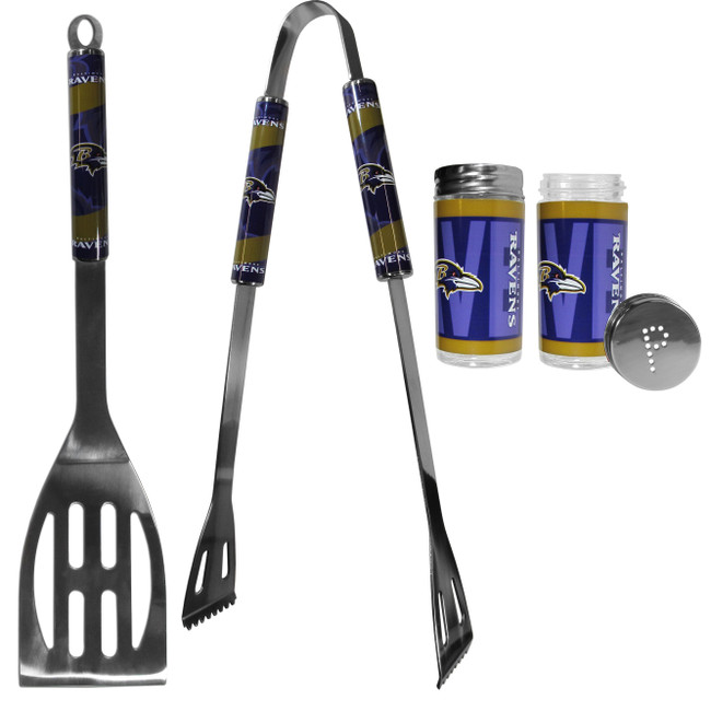 Baltimore Ravens 2pc BBQ Set with Tailgate Salt & Pepper Shakers