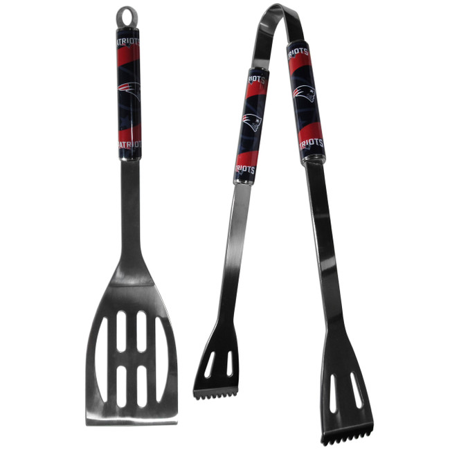 New England Patriots 2 pc Steel BBQ Tool Set
