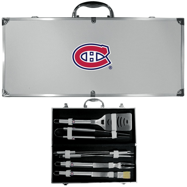 Montreal Canadiens® 8 pc Stainless Steel BBQ Set w/Metal Case