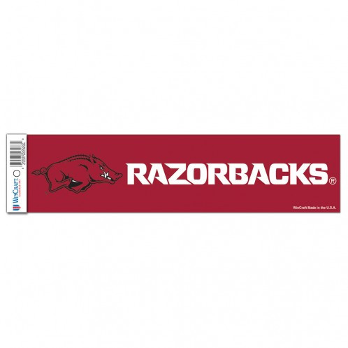 Arkansas Razorbacks Decal 3x12 Bumper Strip Style