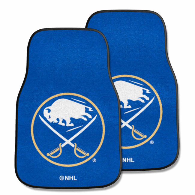 Buffalo Sabres Front Carpet Car Mat Set - 2 Pieces Round Buffalo and Sabres Primary Logo