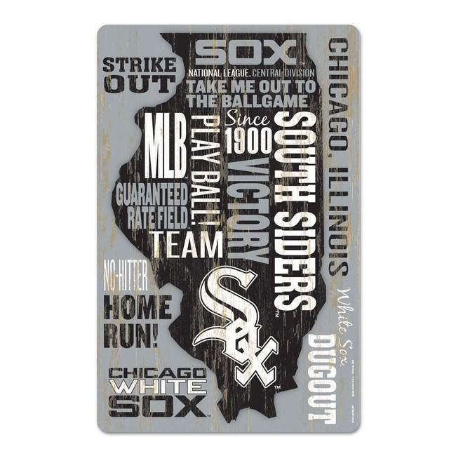 Chicago White Sox Sign 11x17 Wood Established Design